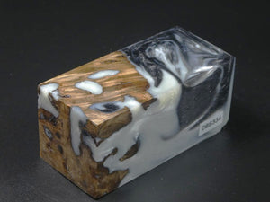Natural / Gray & White Hybrid Bottle Stopper Blank
