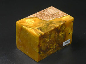 Natural / Gold Hybrid Bottle Stopper Blank