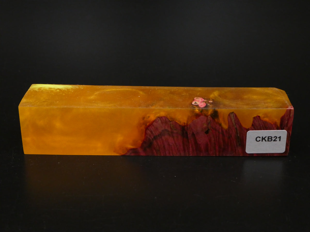 Red / Orange Hybrid Handle Blank or Large Pen Blank