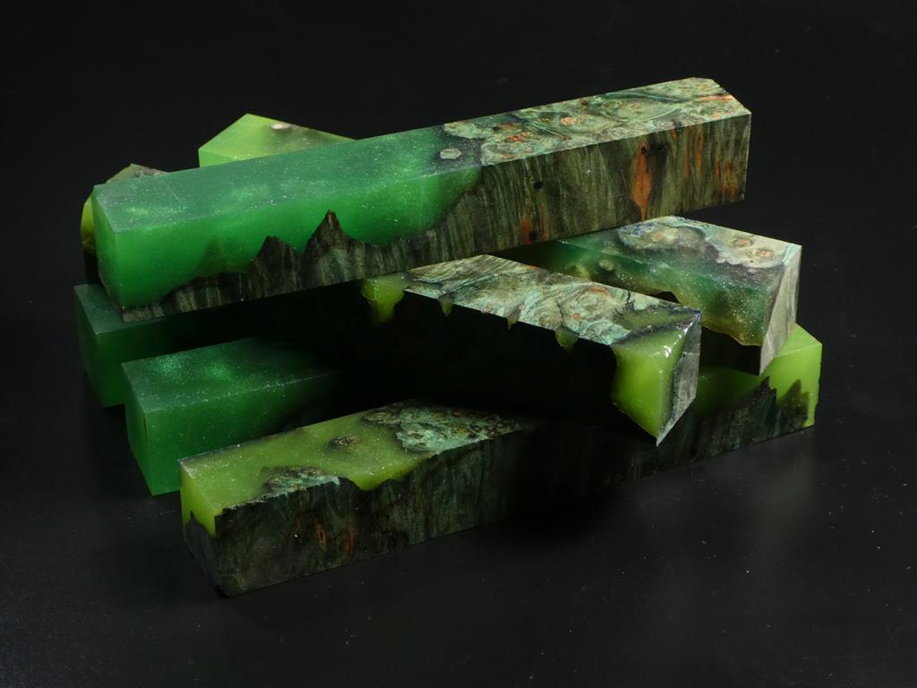 Green / Green Hybrid Pen Blank Bundle