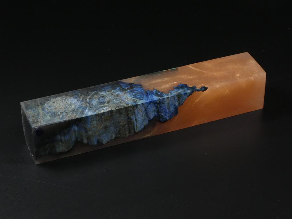Blue / Salmon Hybrid Handle Blank or Large Pen Blank