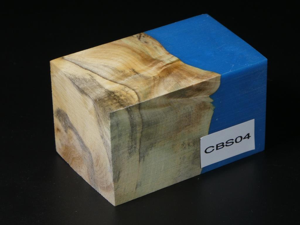 Natural / Blue Hybrid Bottle Stopper Blank