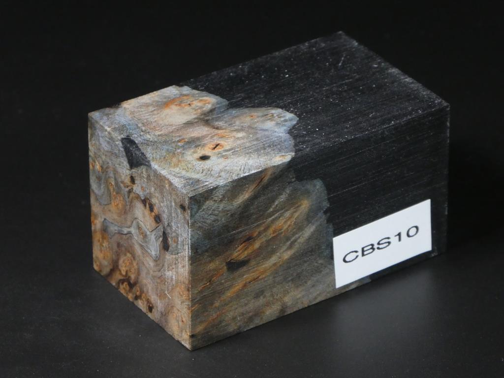 Natural & Blue / Black Hybrid Bottle Stopper Blank