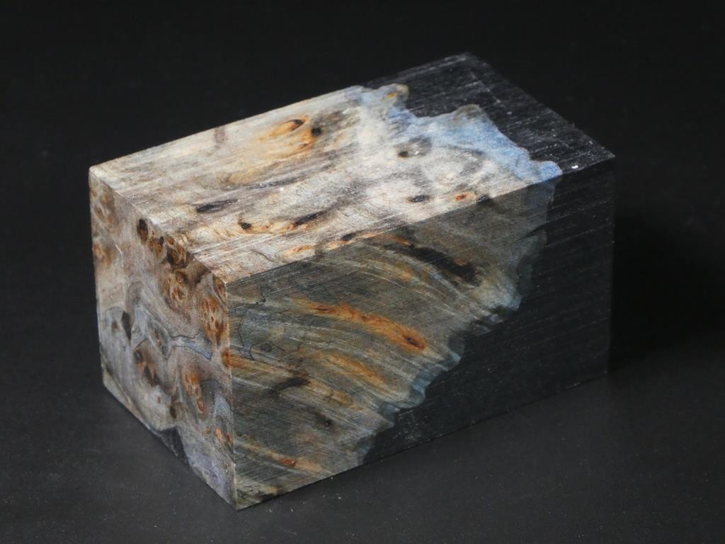 Natural & Blue / Black Hybrid Bottle Stopper Blank