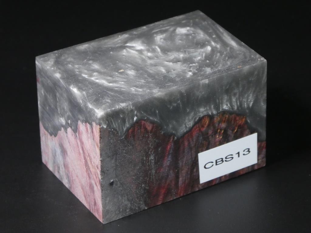 Brown & Red / Gray Hybrid Bottle Stopper Blank