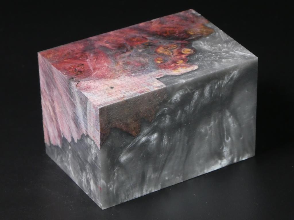 Brown & Red / Gray Hybrid Bottle Stopper Blank