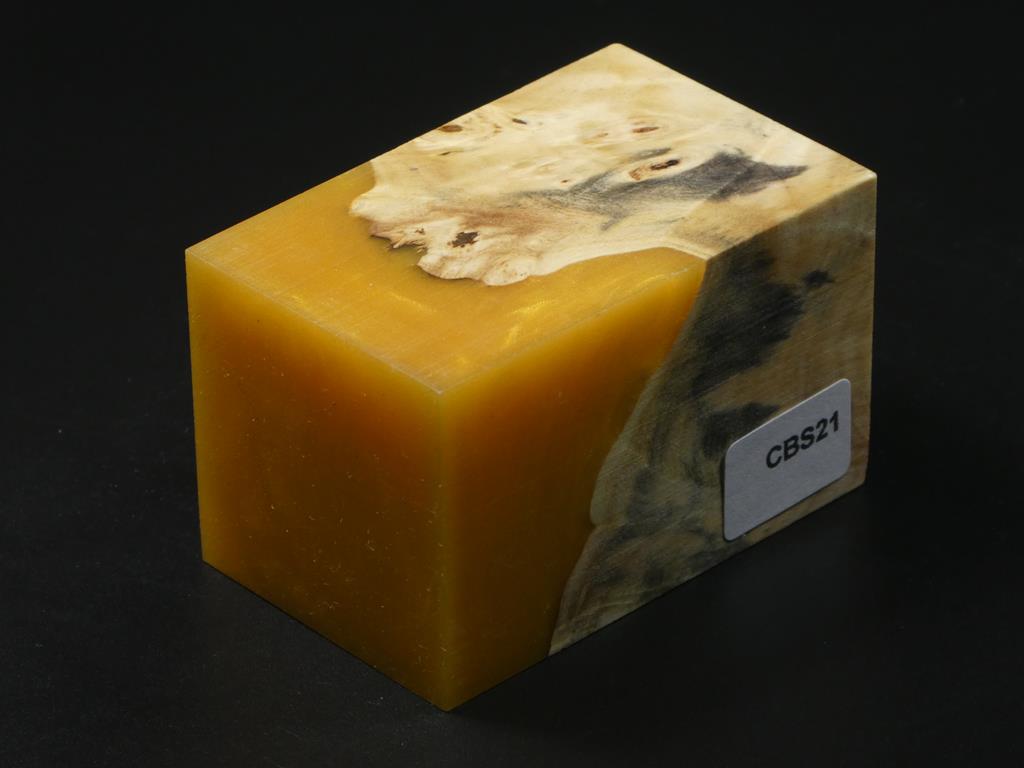 Natural / Orange Hybrid Bottle Stopper Blank