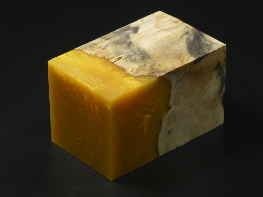 Natural / Orange Hybrid Bottle Stopper Blank