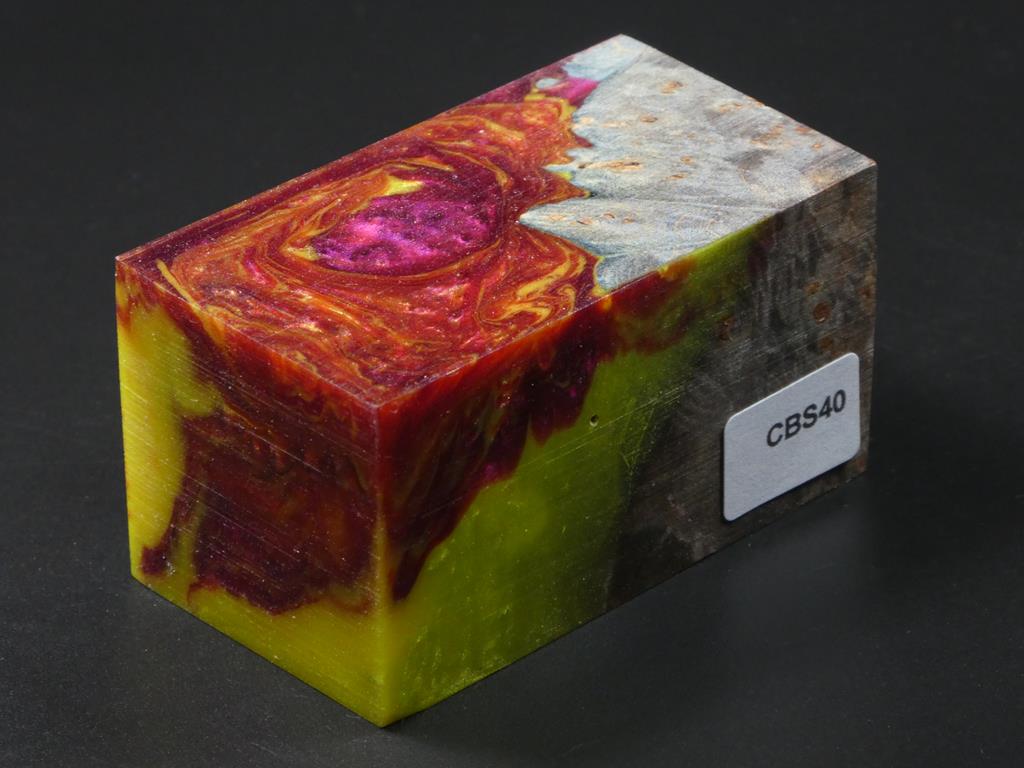 Gray / Red & Yellow  Hybrid Bottle Stopper Blank