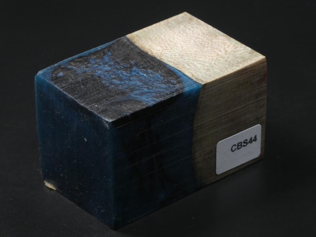 Natural / Teal & Black Hybrid Bottle Stopper Blank