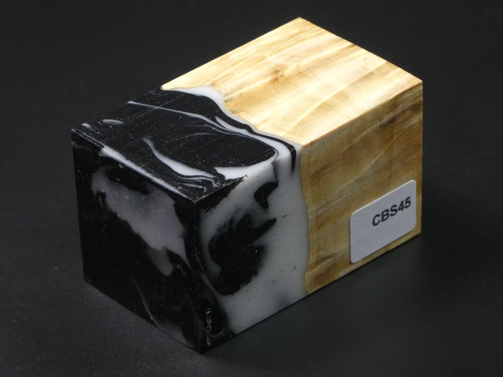 Natural / Black & White Hybrid Bottle Stopper Blank