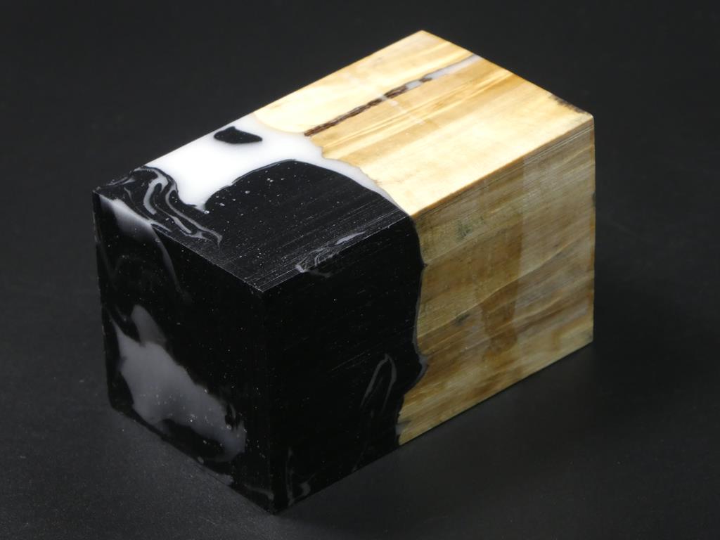 Natural / Black & White Hybrid Bottle Stopper Blank