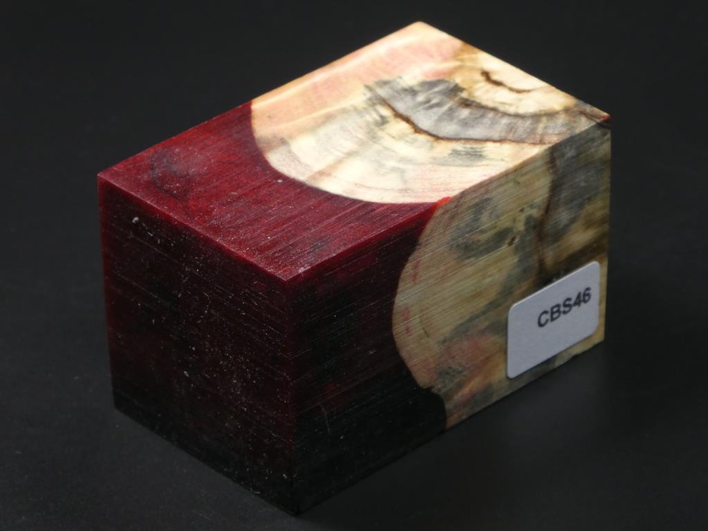 Natural / Red & Black Hybrid Bottle Stopper Blank