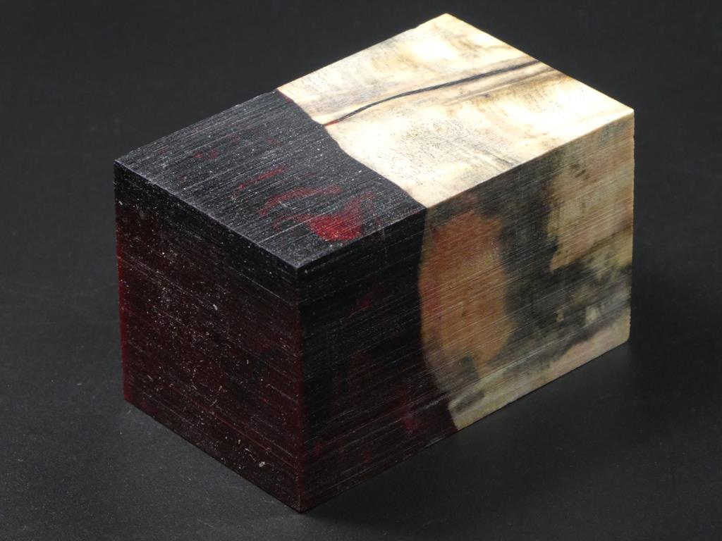 Natural / Red & Black Hybrid Bottle Stopper Blank