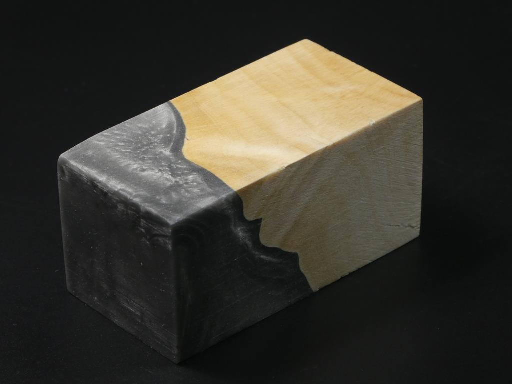 Natural / Gray Hybrid Bottle Stopper Blank