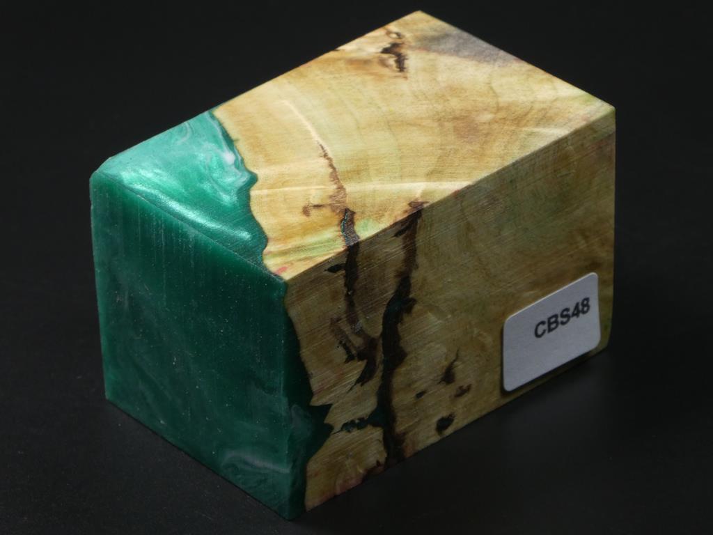 Natural / Green & White Hybrid Bottle Stopper Blank