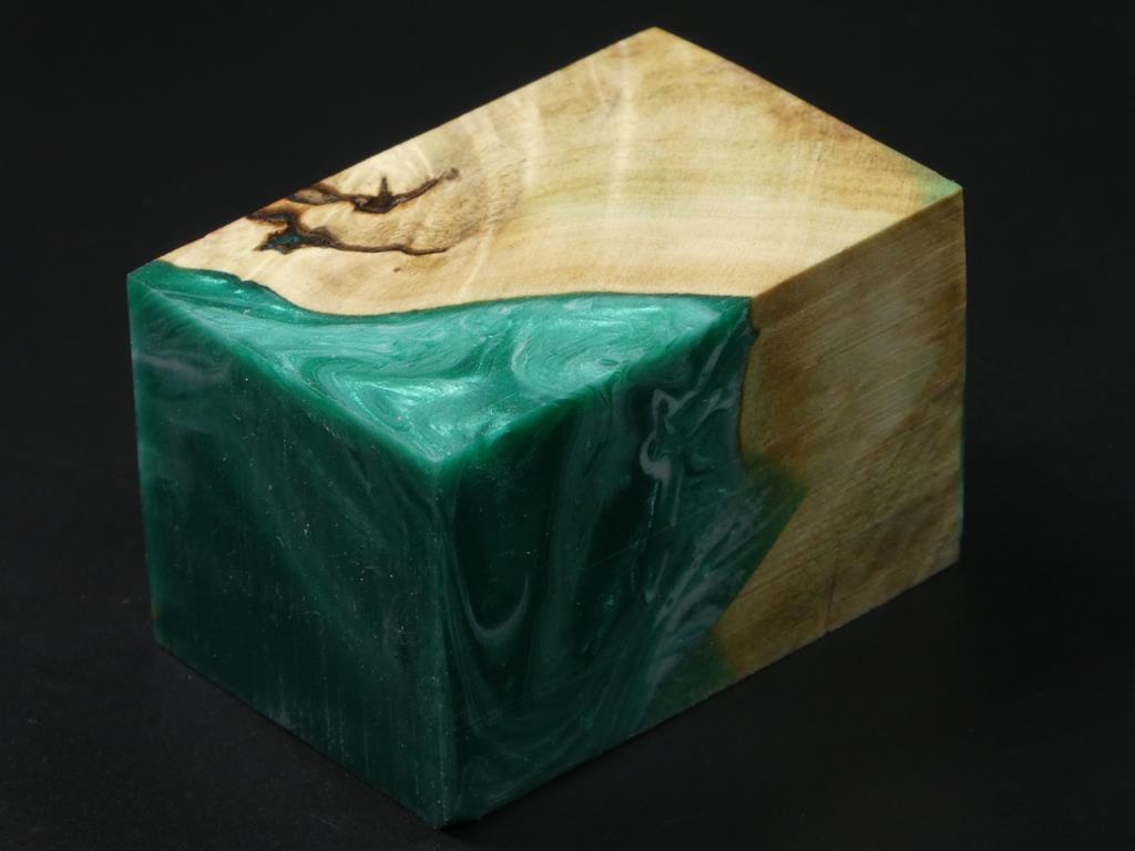 Natural / Green & White Hybrid Bottle Stopper Blank