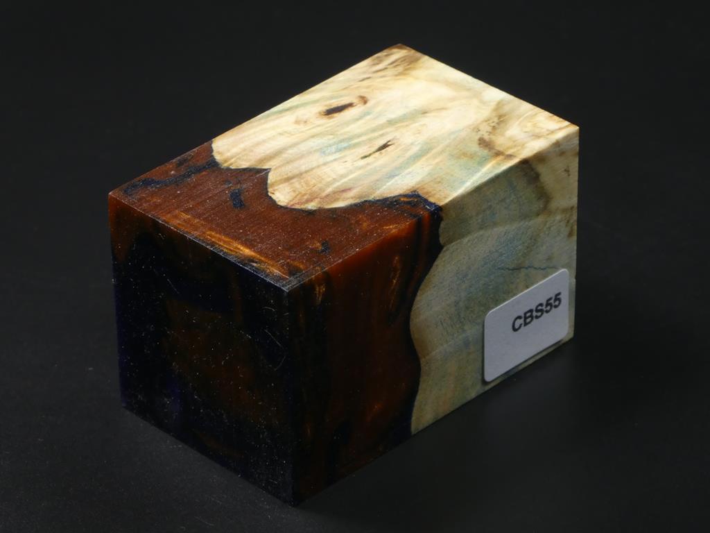 Natural / Copper & Blue Hybrid Bottle Stopper Blank