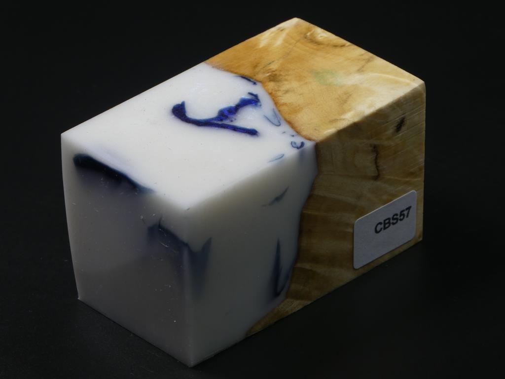 Natural / Blue Hybrid Bottle Stopper Blank