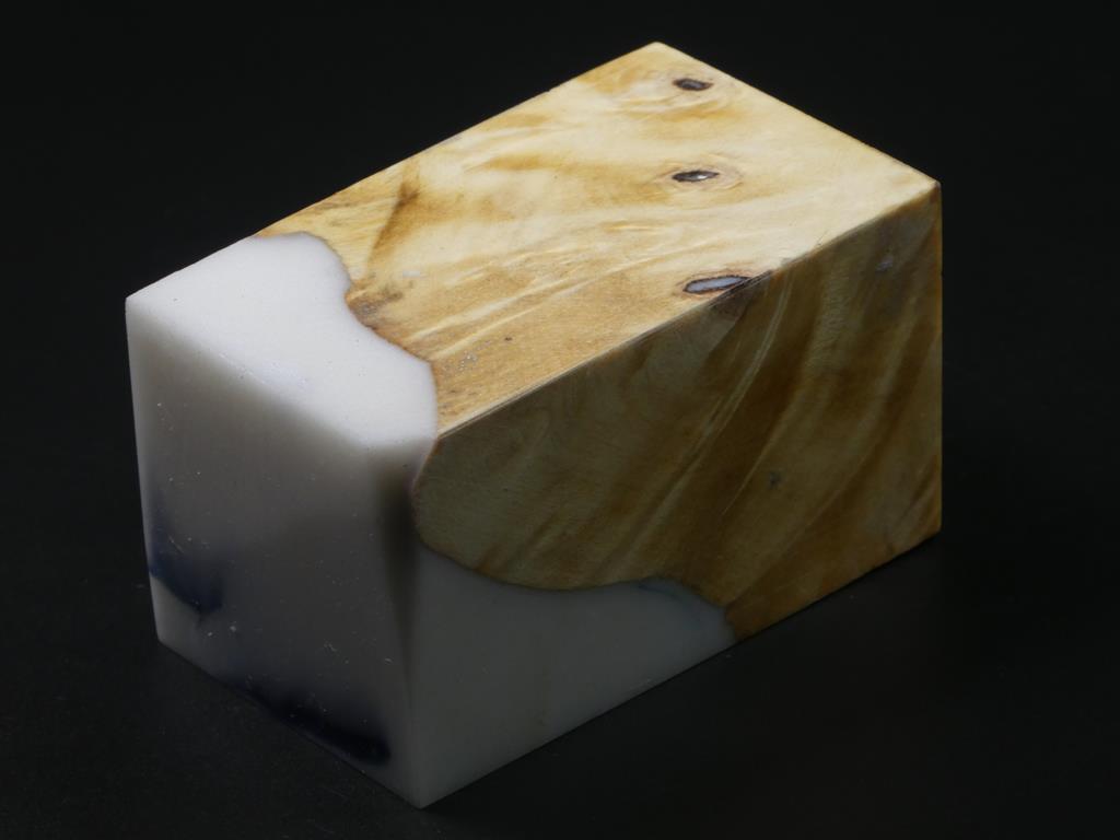 Natural / Blue Hybrid Bottle Stopper Blank