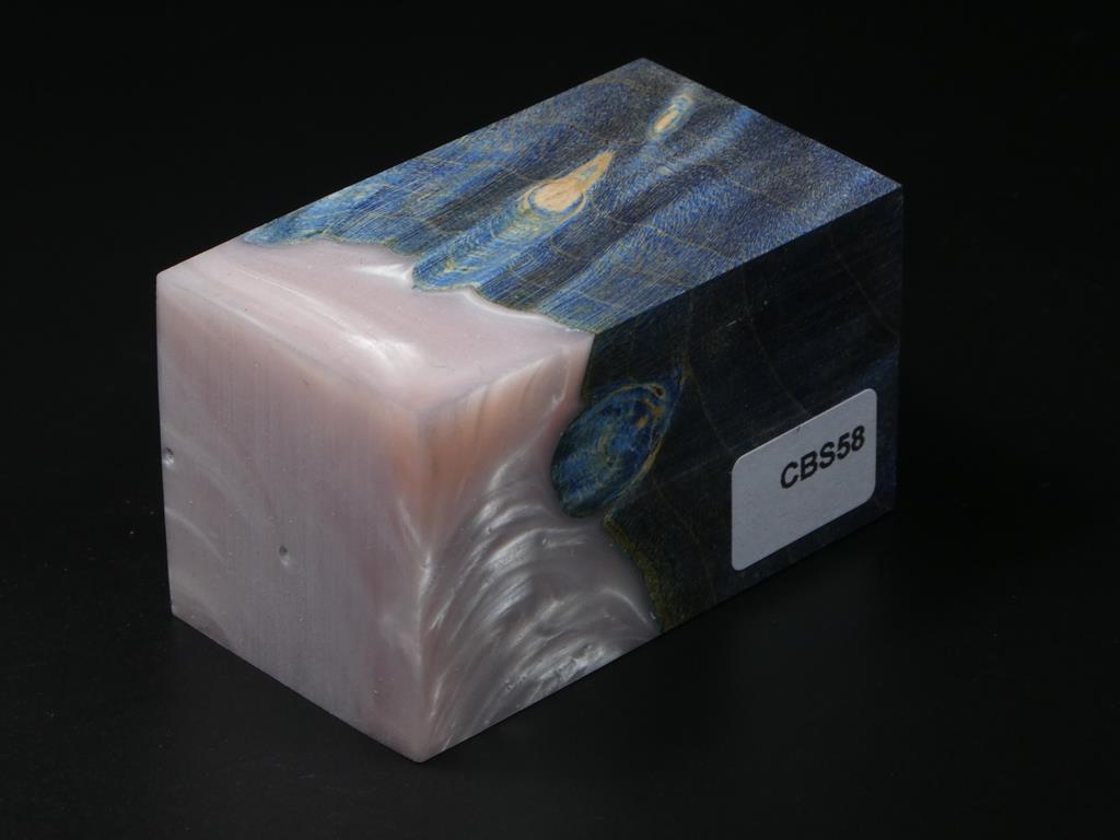 Blue / Salmon Hybrid Bottle Stopper Blank