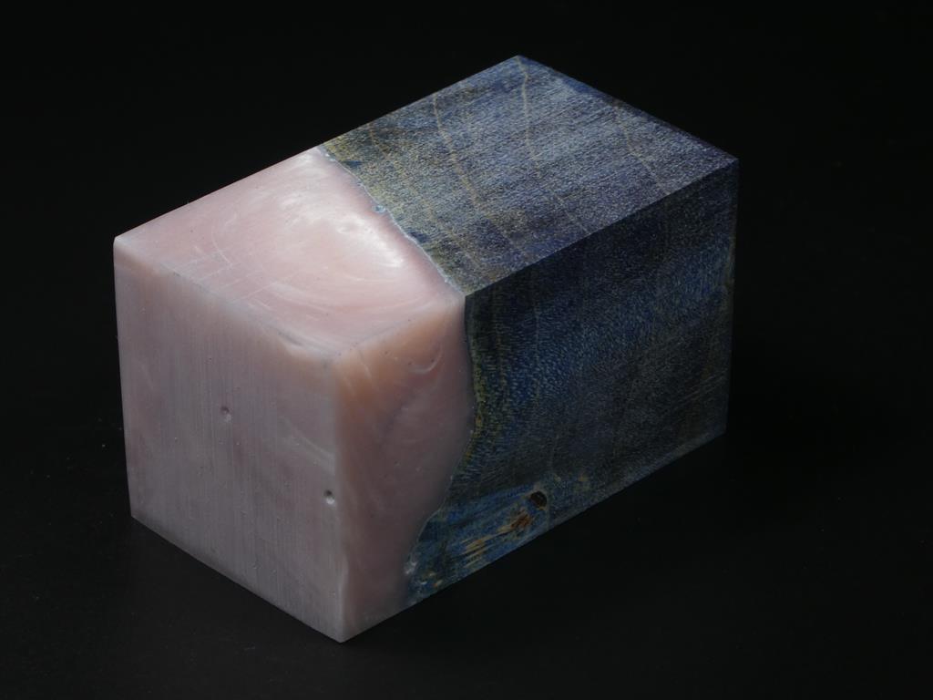 Blue / Salmon Hybrid Bottle Stopper Blank