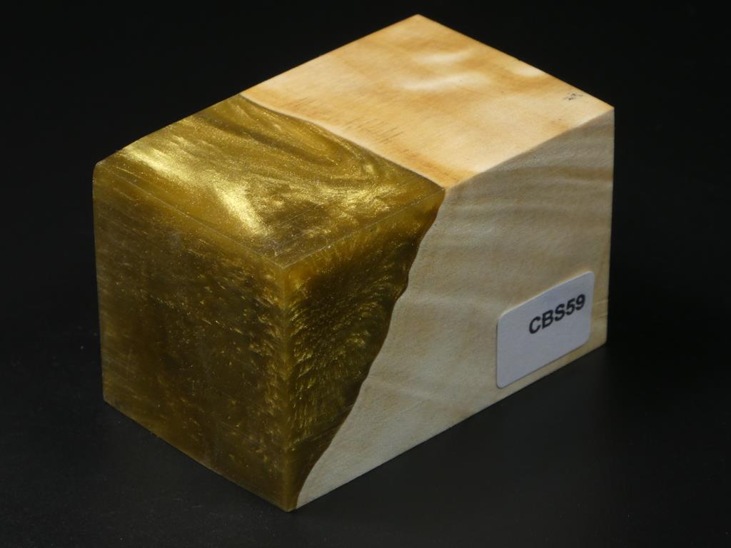 Natural / Gold Hybrid Bottle Stopper Blank