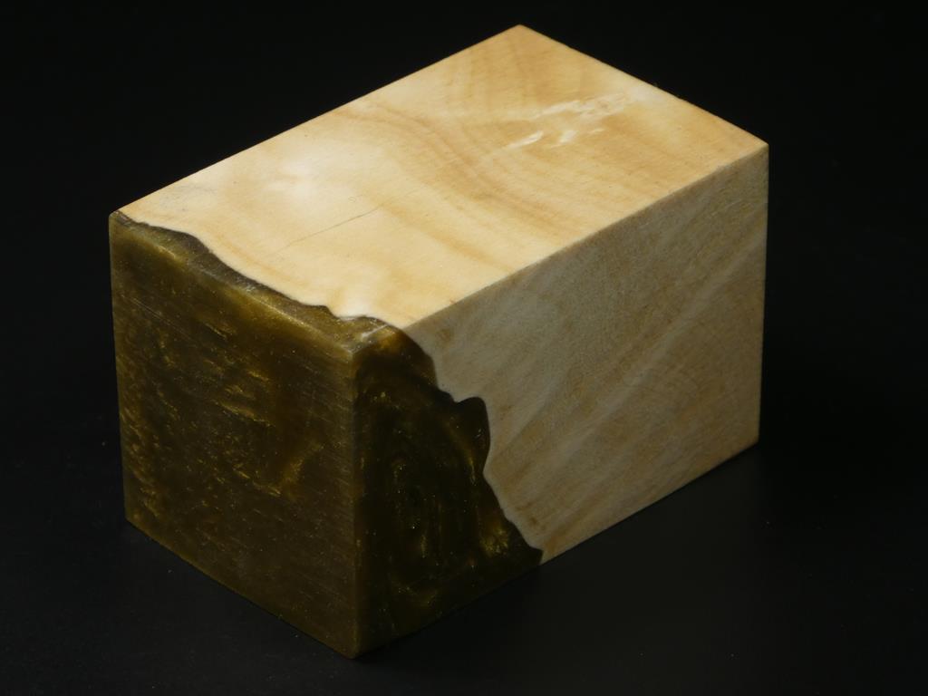 Natural / Gold Hybrid Bottle Stopper Blank