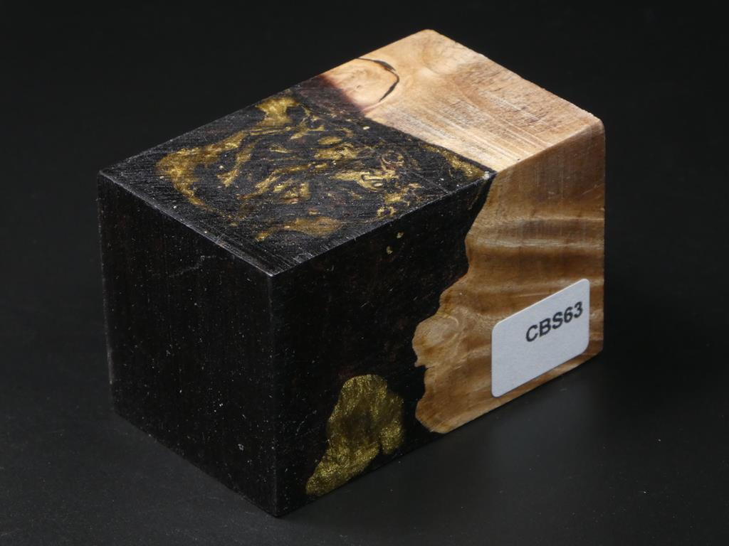 Natural / Black & Gold Hybrid Bottle Stopper Blank