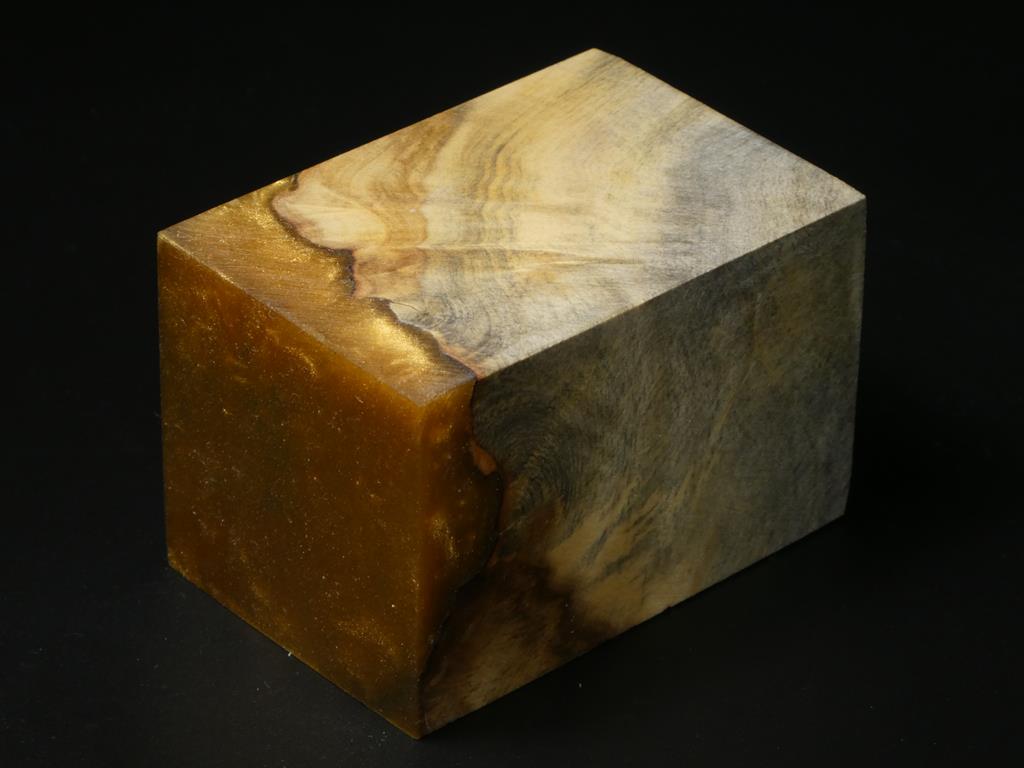 Natural / Gold Hybrid Bottle Stopper Blank