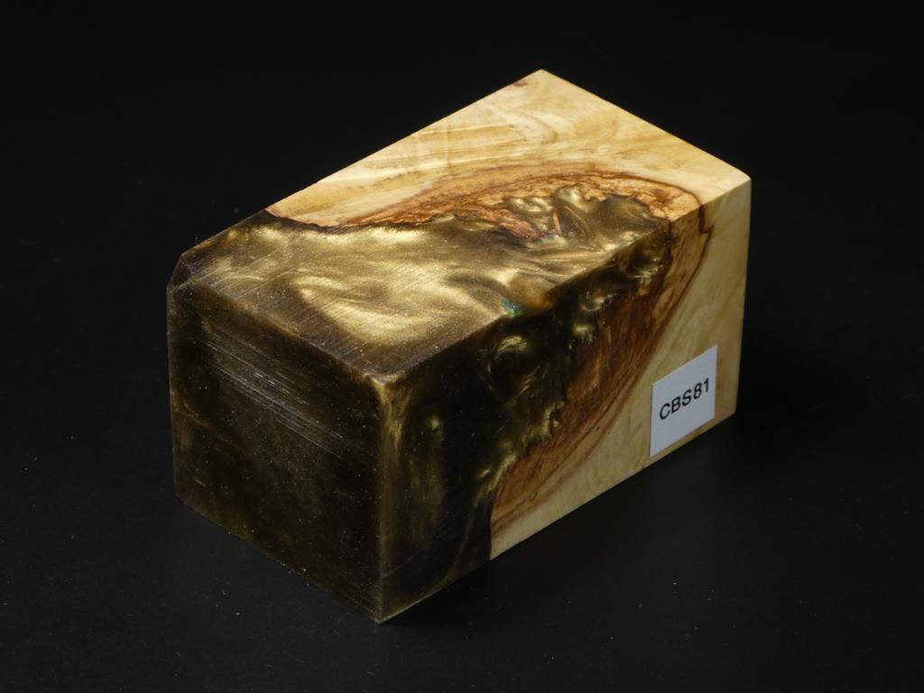 Natural / Gold Hybrid Bottle Stopper Blank