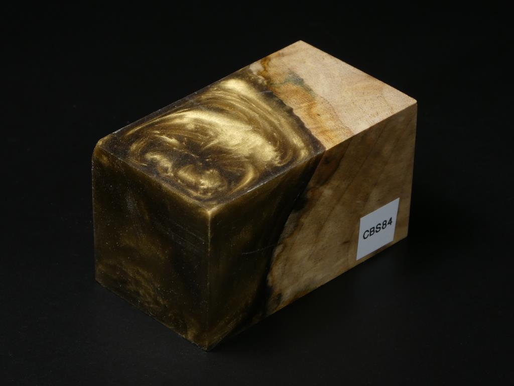 Natural /  Gold Hybrid Bottle Stopper Blank