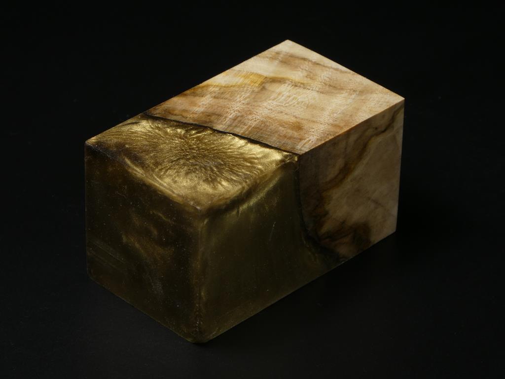 Natural /  Gold Hybrid Bottle Stopper Blank