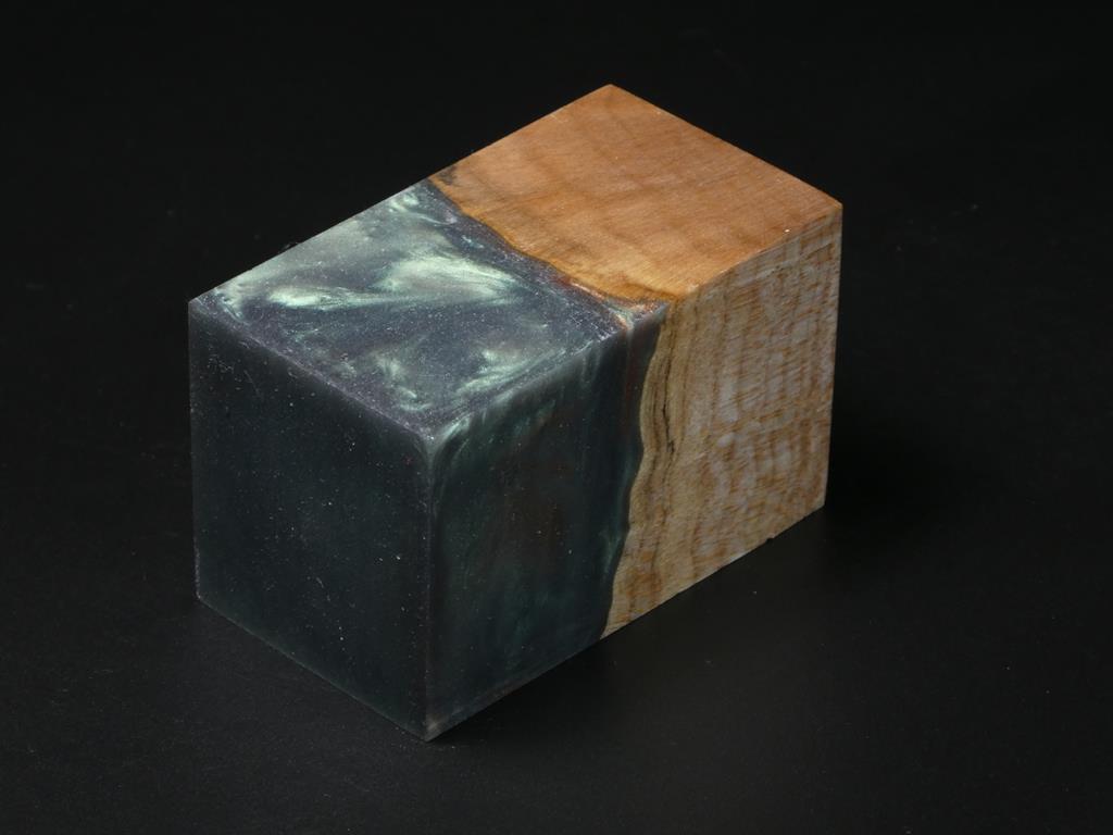 Natural / Gray-Green Hybrid Bottle Stopper Blank