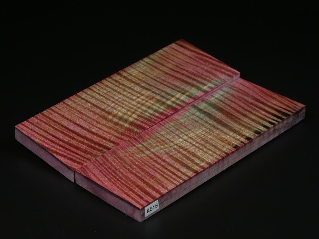 Violet, Green & Yellow Stabilized Knife Maple Knife Scales